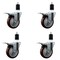 Service Caster 4'' Maroon Poly Swivel 1-1/2'' Expanding Stem Caster Set Total Lock Brake, 4PK SCC-EXTTL20S414-PPUB-MRN-112-4 - alternate 1